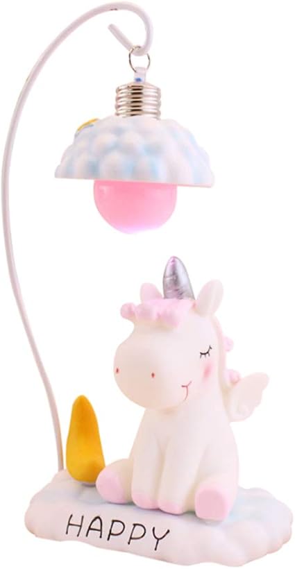 pixnor luz de noche unicornio lampara de escritorio lampara de escritorio regalo para ninos ninas con bateria rosa