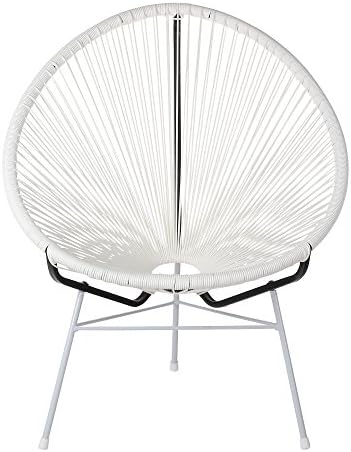 Joseph Allen Home Acapulco Papasan Lounge Chair, White with White Base