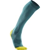 2XU Women's Performance Compression Run Sock, Peacock/Lemon, X-Small