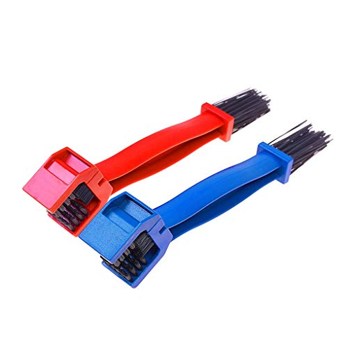 OmkuwlQ 2PCS Motorcycle Wheel Brush Bicycle Crankset Chain Brush Tool Cycling Gear Brush Chain Wheel Flywheel Cleaning Tools