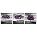 Pyradecor 3 Piece PURPLE TREES CANVAS PRINTS WALL ART Fall Forest Pictures Paintings for Living Room Bedroom Home Office Decorations Modern Stretched Landscape Artwork