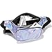Holographic Fanny Pack, Veckle Iridescent Fanny Pack for Women, Silver Blue