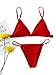 SweatyRocks Women's Sexy Bathing Suits Solid Thong Adjustable Strap Triangle Bikini Set Red S
