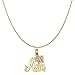 14k Yellow Gold Two-Tone Mom with Butterfly Pendant on 14K Yellow Gold Rope Chain Necklace, 20