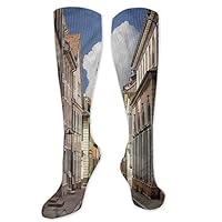 Pattern Socks,Long Socks Women Low Cut,Long Socks Men Pack Low Cut European Heidelberg Streets 3.3"X19.6"(Long Socks)