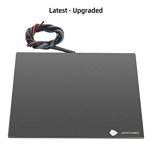 Anycubic 3D Printer Platform with Aluminum 12V/24V Dual Power MK3 Heatbed, Tempered Glass Plate with Clamps, Durable Build Surface for Prusa i3/Mega S 240x220mm