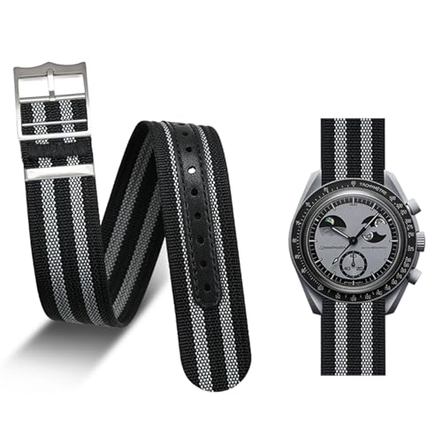 LDDAL Bands for Moonswatch Watch，Nylon Watch Strap Compatible with Omega X Swatch Moonswatch Speedmaster 20mm Watch Band Replacement Men Women