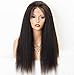 Chantiche Italian Yaki Glueless Full Lace Wig with Baby Hair for Black Women Kinky Straight Brazilian Remy Human Hair Wigs Preplucked Human Lace Wigs 130 Density 14 Inches Natural Color