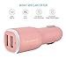 Tranesca Dual USB Car Charger (Compatible with) for iPhone X 8 7 6S 6 Plus, 5 SE 5S 5 5C, Samsung Galaxy S9 S8 S7 S6 Edge, Note 8 4, LG G6 G5 V10, HTC,Nexus 5 X 6P,Pixel,iPad Pro and More- Rose Gold