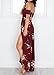 ZESICA Women's Floral Off the Shoulder Split Chiffon Beach Party Maxi Dress Red Wine X-Large
