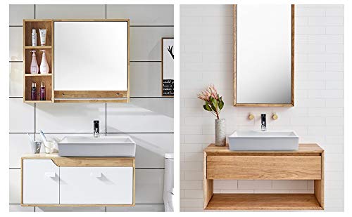 Gimify Mordern Vessel Sink Porcelain Ceramic White Above Counter Art Basin Bowl for Bathroom Restroom Airport Office Hotel (Vessel Sink Large)