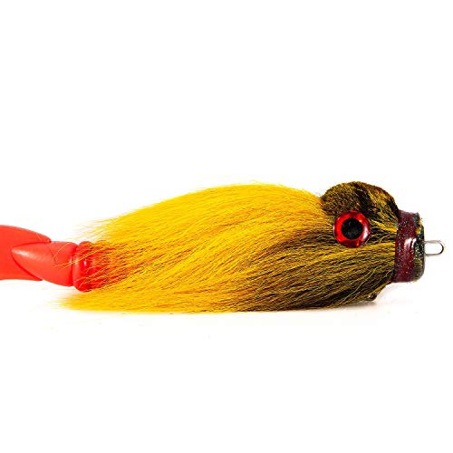 Nrpfell 1 Pièces Séries Big Bait Leurre De Pêche Rat De Résine De Souris Leurre Brochet Eau Fraiche Eau Salée Leurres De Pêche à La Mouche Avec Crochets Doubles,jaune