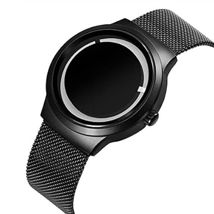 Bernsuisse SKONE Japanese Quartz Creative Unique Dial Luxury Business Style Stainless Steel Mesh Waterproof Wristwatch for Men Skone 7431 - SS Black