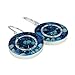 Shades of Blue Gemstone Earrings Unique Round Cluster 925 Sterling Silver with Resin Enamel Coating