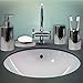 Blue Donuts Bathroom Accessories Set, Toothbrush Holder, Soap Dispenser, Silver, Ceramic, 4 Piece