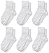Jefferies Socks girls (Pack 6) Jefferies Socks Little Seamless Turn Cuff Socks Pack of 6 , White, 12-24 Months US