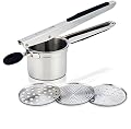 PriorityChef Potato Ricer With 3 Interchangeable Discs, Premium 18/10 Stainless Steel For Maximum Durability, Dishwasher Safe