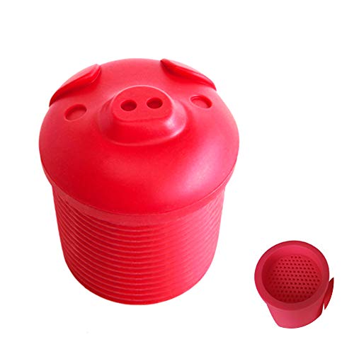 Grease Can for Kitchen with Mesh Strainer DustProof Lid, Cute Piggy