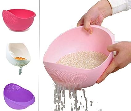 Floraware Rice Pulses Fruits Vegetable Noodles Pasta Washing Bowl & Strainer Good Quality & Perfect Size for Storing and Straining