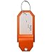 Shacke Mini Luggage Tag with Full Privacy Cover and Stainless Steel Loop (6pk, Orange)