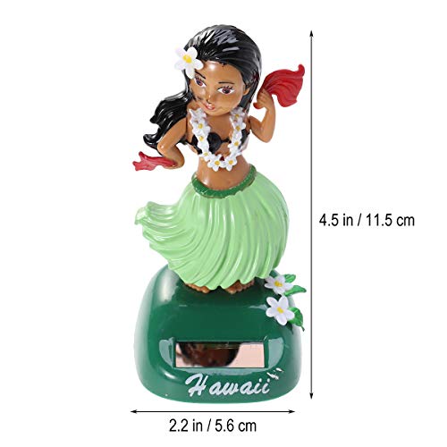 image for Amosfun Dashboard Hula Girl Bobble Head Solar Powered Hawaiian Hula Sh
