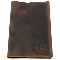 Leather Field Notes Cover, Wallet Case, (3.5 x 5.5 in.) Journal Cover Cards Slot/Refillable Travelers Pocket Notebook Handmade by Hide & Drink :: Bourbon Brown