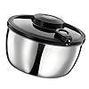 Küchenprofi Slacentrifuge, zwart, zilver, roestvrij staal, 3,25 l/Ø 24 cm, met trekkoord, zeef en basisplaat, voor…
