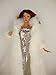 White Floor Length Fur Coat and White Sequined Fitted Gown Made for Barbie Doll