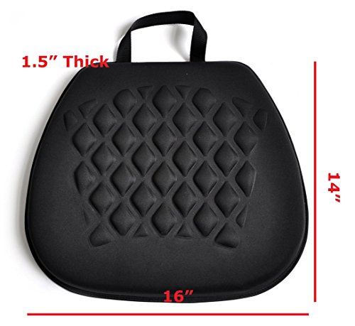 Tektrum Portable Cool Gel Orthopedic Seat Cushion with Massage Convexes for Wheelchair, Office, Home, Car – Relief for Sweaty Bottom, Sciatica, Coccyx, Back Pain, Hip Pain, Leg Pain (GS1211-BLK) - Thumbnail 3