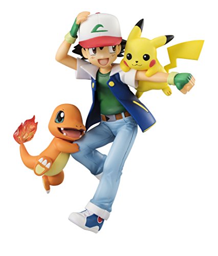 Megahouse Pokemon: Ash Ketchum & Pikachu & Charmander GEM PVC Figure