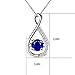 Jane Stone Sterling Silver Infinity Pendant Necklace S925 Blue Sapphire CZ Cubic Zirconia Charm for Women Girls