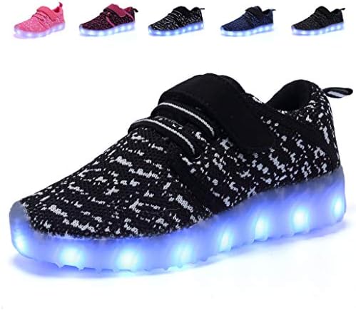 nishiguang Kids Boys Girls LED Light up Shoes USB Charging Flashing Sneakers Trainers