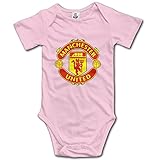 MOMI&BB Baby Boys Girls Onesie Manchester United Short Sleeve Bodysuits Romper Jumpsuit Pink