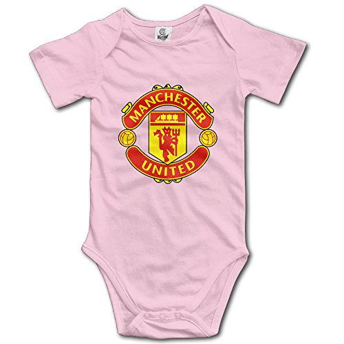 MOMI&BB Baby Boys Girls Onesie Manchester United Short Sleeve Bodysuits Romper Jumpsuit Pink
