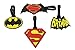 Finex 4 Pcs Set Batman Superhero Logo Silicone Travel Luggage Baggage Identification Labels ID Tag for Bag Suitcase Plane Cruise Ships with Belt Strap