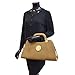 Dasein Womens Symmetrical Emblem Handbag Designer Shoulder Bag Structured Purse