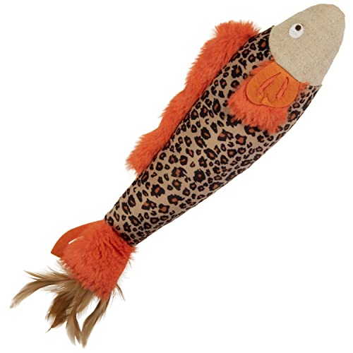 SmartyKat Instincts HappyNip Fin Frenzy Fish Kicker Crinkle Plush Cat Toy, Cont…