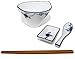 Umami Tableware Blue and White Porcelain Ramen Bowl Set - Soup Bowl With Chopsticks, Sauce Dish, Hooked Spoon Set of 2
