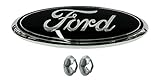 Muzzys FORD 05-14 F150 BLACK AND CHROME Grille OR Tailgate Emblem WITH NUTS, Oval 9