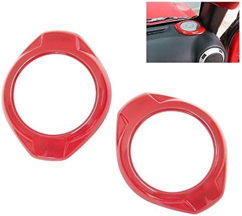 AVOMAR 2 pcs Pillar Horn Speaker Loudspeaker Trim Protector Guard Cover for Jeep Wrangler JK 2015-2016 (red)