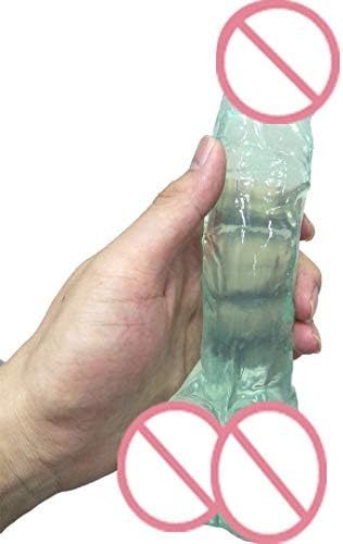Bullets Soft Jelly 19.2 * 3.5CM Big Crystal Green Sumulate Male Pussy ee Plug Massage Funny Funny Female Manual.