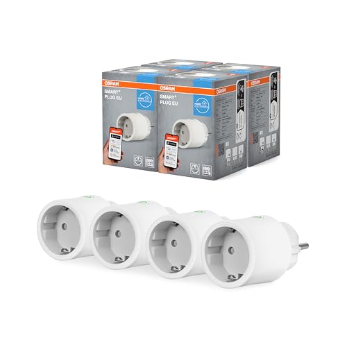 OSRAM Smarte Alexa-Steckdose mit Matter over WiFi, entwickelt für Alexa, bindet konventionelle Geräte mit bis zu 2.300W ins Smart Home ein, 4er-Pack (nicht verwendbar mit SMART+ App)