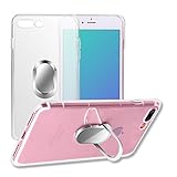 iPhone 8 Plus Case/iPhone 7 Plus Case, with Ring Holder Kickstand Function, 360 Degree Rotating Ring Holder Grip Case with Magnetic Car Mount Soft TPU Cover for iPhone 7/7S/8 Plus (Transparent)