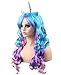 kaste Women Princess Rainbow Unicorn Wig Long Curly Hair Wigs Halloween Party Cosplay (QY-6971)