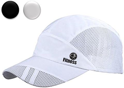 CT- Fitness Cap (white): Quick Dry and Fast Absorption, Indoor/Outdoor Activity, Light-weighted Sport Style, Water Resistant Fabric, Adjustable Back Metal Belt Buckle, Head Size 53cm-58cm