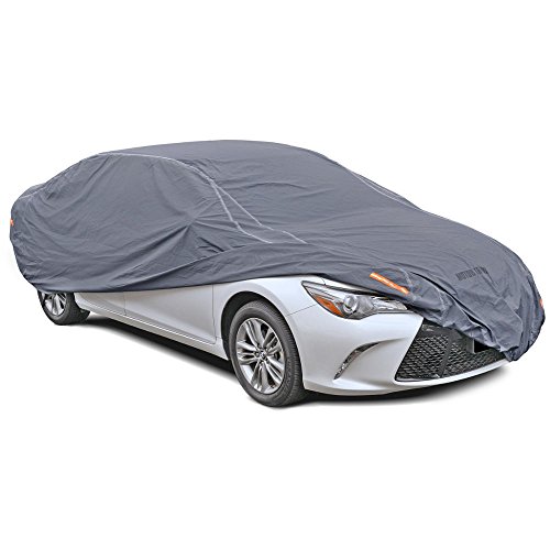 Motor Trend TrueShield Waterproof Car Cover - Heavy Duty Outdoor Fleece-Lined Sonic Coating - Ultimate 6 Layer Protection (Full Size up to 190