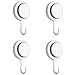 4 Pack Vacuum Suction Cup Hooks Bathroom Holder for Towel, Robe, Loofah – Wall Mount Powerful Removable Repositionable Waterproof Bathroom Kitchen Accessories Hardware