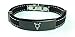 Transgender Pride LGBTQ Black Rubber Stainless Steel Bracelet with White Stitch Trim.