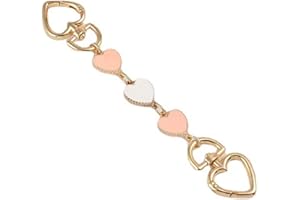 PYIDI Purse Strap Extender, Chain Strap for Purse, Bag Strap Extender, Purse Chain Extender, Chain Purse Strap, Bag Extender Purse Strap, Extender Purse Strap (Pink-White Heart)