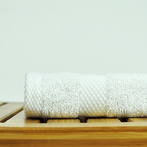 Luxury Hotel & Spa Towel Turkish Cotton Wash Cloths - White - Honeycomb - Set of 12